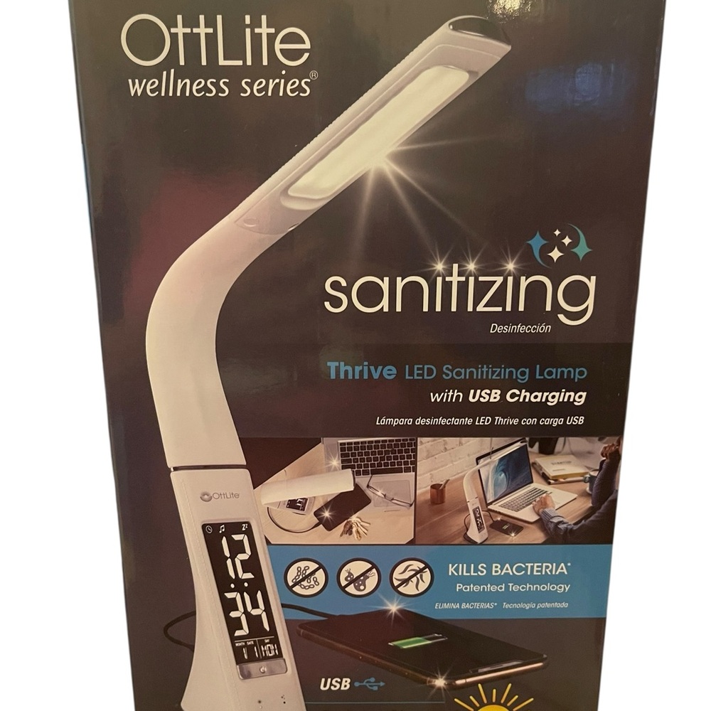 White LED Sanitizing Reading Light with USB Charging